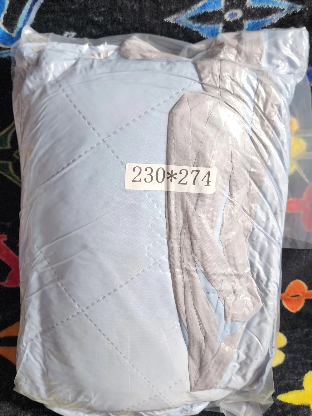 Light Blue Quilted  Cooling Blanket King Size